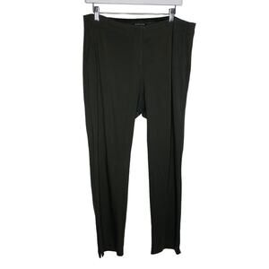 Eileen Fisher Womens Size Medium Dark Olive Green Ankle Pants Stretch